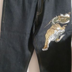 Vintage red monkey jeans